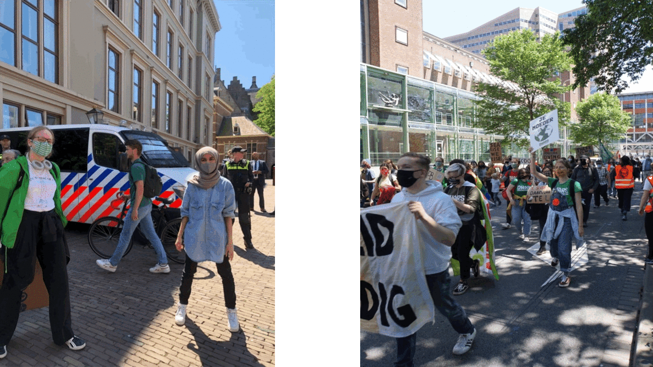 Khautar en demonstranten